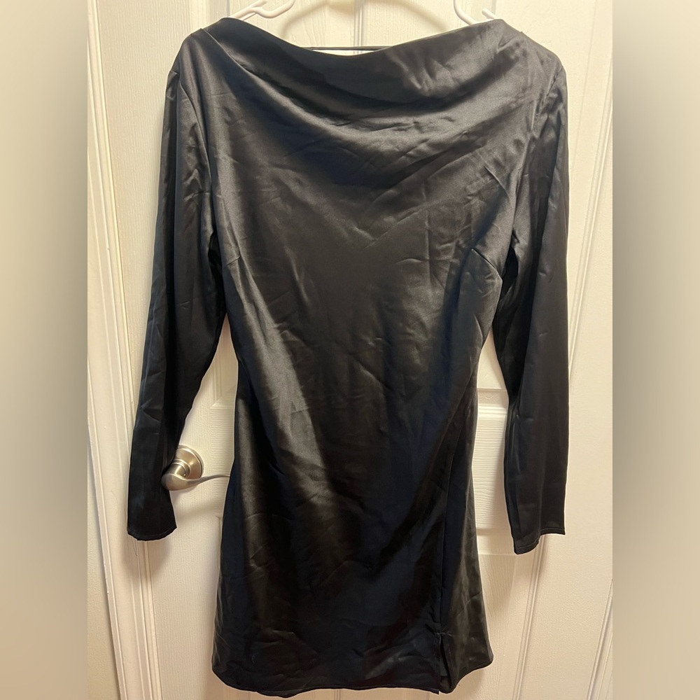 ASTR The Label Black Satin Dress
